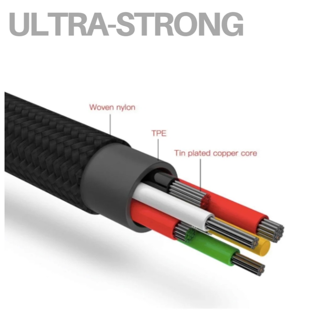 USB 3 Way IPhone, Android Charger for Iso, Type C, and Micro Usb "BLACK"